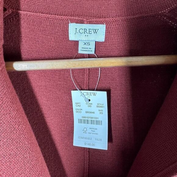 J. Crew Factory Sweater Blazer Pockets 2 Button
Wine Size XS - Picture 3 of 13